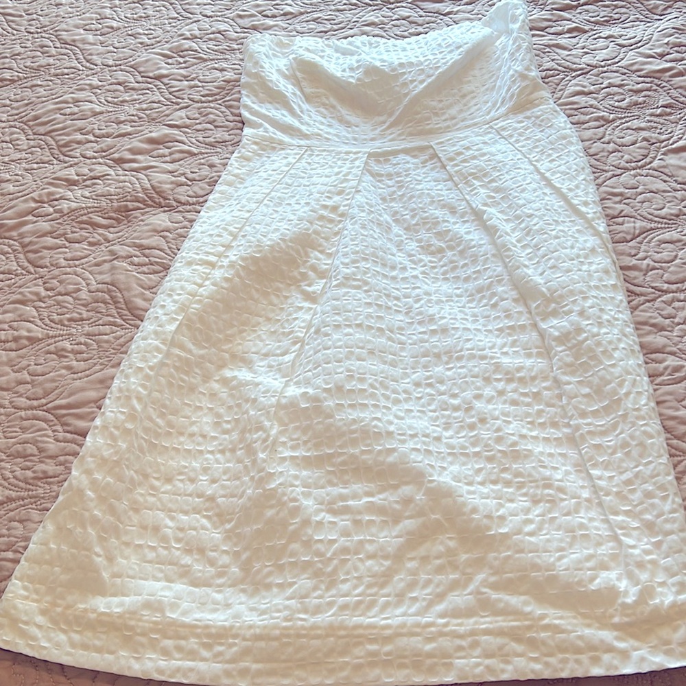 J Crew strapless white cotton dress Size 4